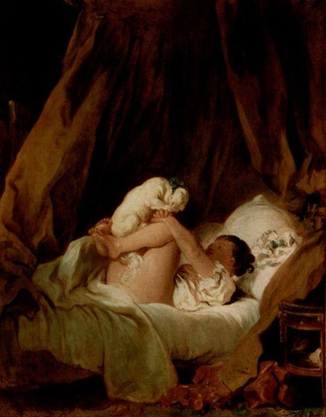 Jean-Honore Fragonard Madchen im Bett oil painting image